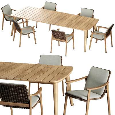 MINOTTI现代藤编餐桌椅 单椅